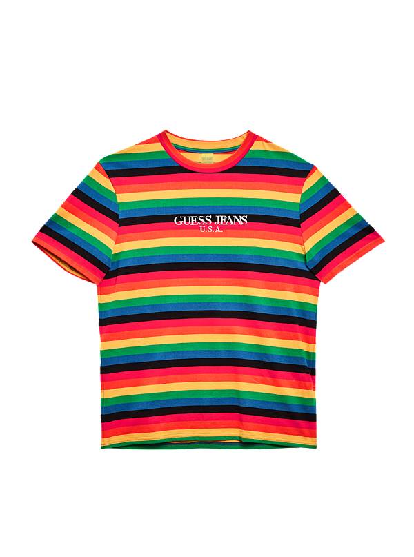 Farmers Market Multicolor Stripe Logo Tee